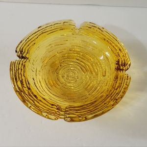 Vintage Anchor Hocking Soreno Ashtray Honey Amber